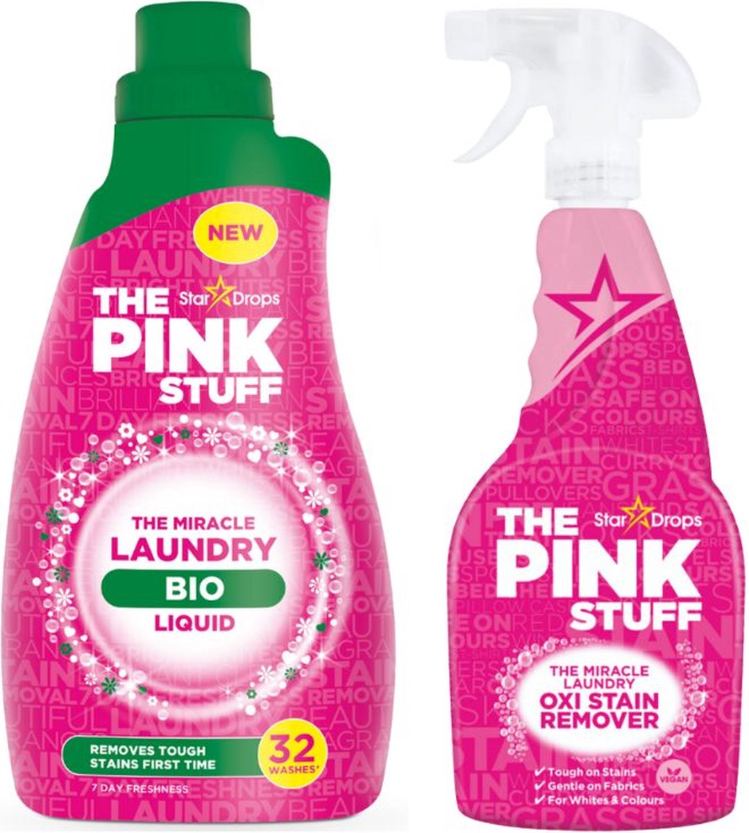Combinatieset: The Pink Stuff - Biologische Wasgel + Vlekverwijderaar Spray