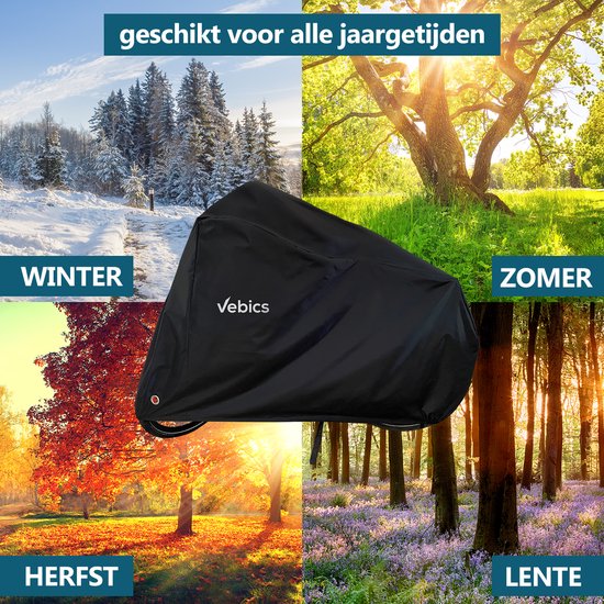 Zwarte fietshoes van Vebics, geschikt voor alle seizoenen: winter, lente, zomer, herfst.