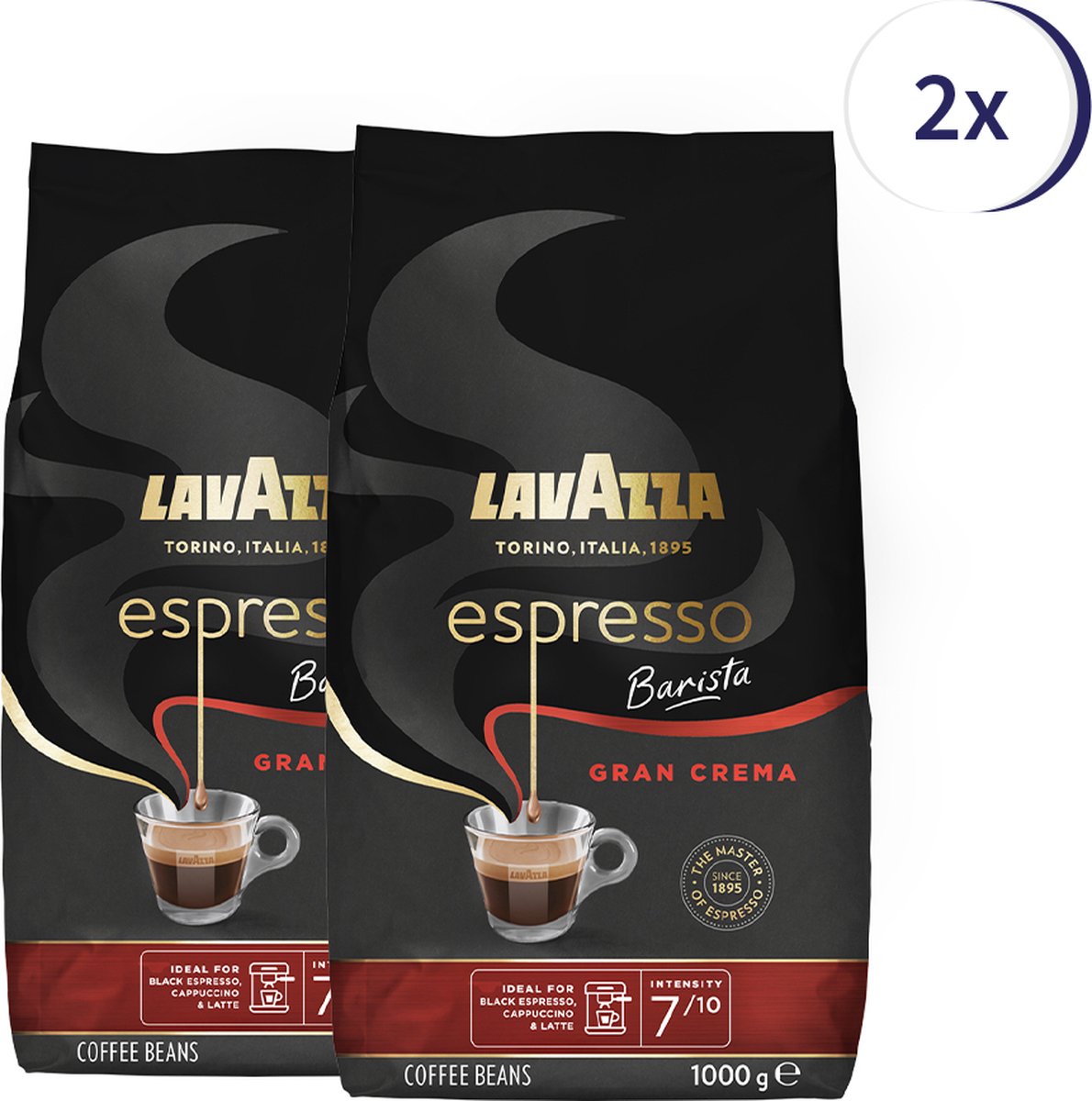 Lavazza Espresso Barista Gran Crema koffiebonen 1kg x2