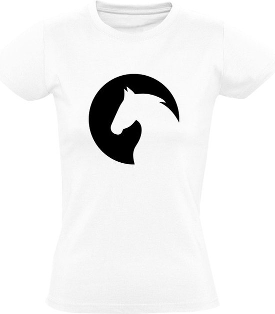 Paard Logo Rond Dames T Shirt Paard Dieren Horse Wit Bol