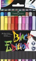 Faber-Castell brushpennen - Black edition - 20 kleuren in karton etui - FC-116452