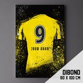 Vitesse Voetbal - Poster - Schilderij - Shirt Op Dibond 80 x 100 cm + ophangsysteem (gepersonaliseerd, naam + nummer)