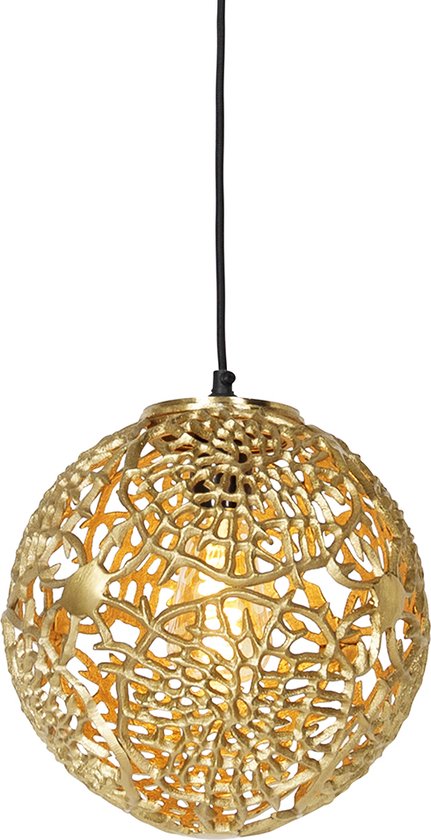 QAZQA maro - Art Deco Hanglamp - 1 lichts - Ø 26 cm - Goud/messing - Woonkamer | Slaapkamer | Keuken