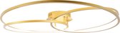 QAZQA rowin - Design Dimbare LED Plafondlamp met Dimmer - 1 lichts - Ø 78.5 cm - Goud/messing - Woonkamer | Slaapkamer | Keuken