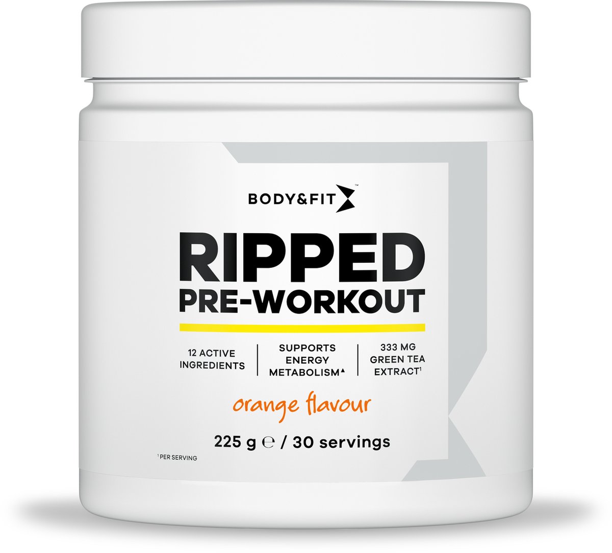 Goedkoopste Body & Fit Ripped Pre Workout - Sinaasappel Pre-Workout Poeder - 30 doseringen (225 gram