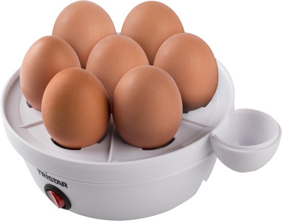 Tristar Eierkoker EK-3074 - Geschikt voor 7 eieren - Inclusief maatbeker - Eierprikker - 350W - Wit - Tristar