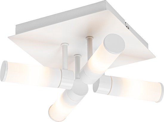QAZQA bath - Moderne Plafondlamp - 4 lichts - L 23 cm - Wit - Buitenverlichting