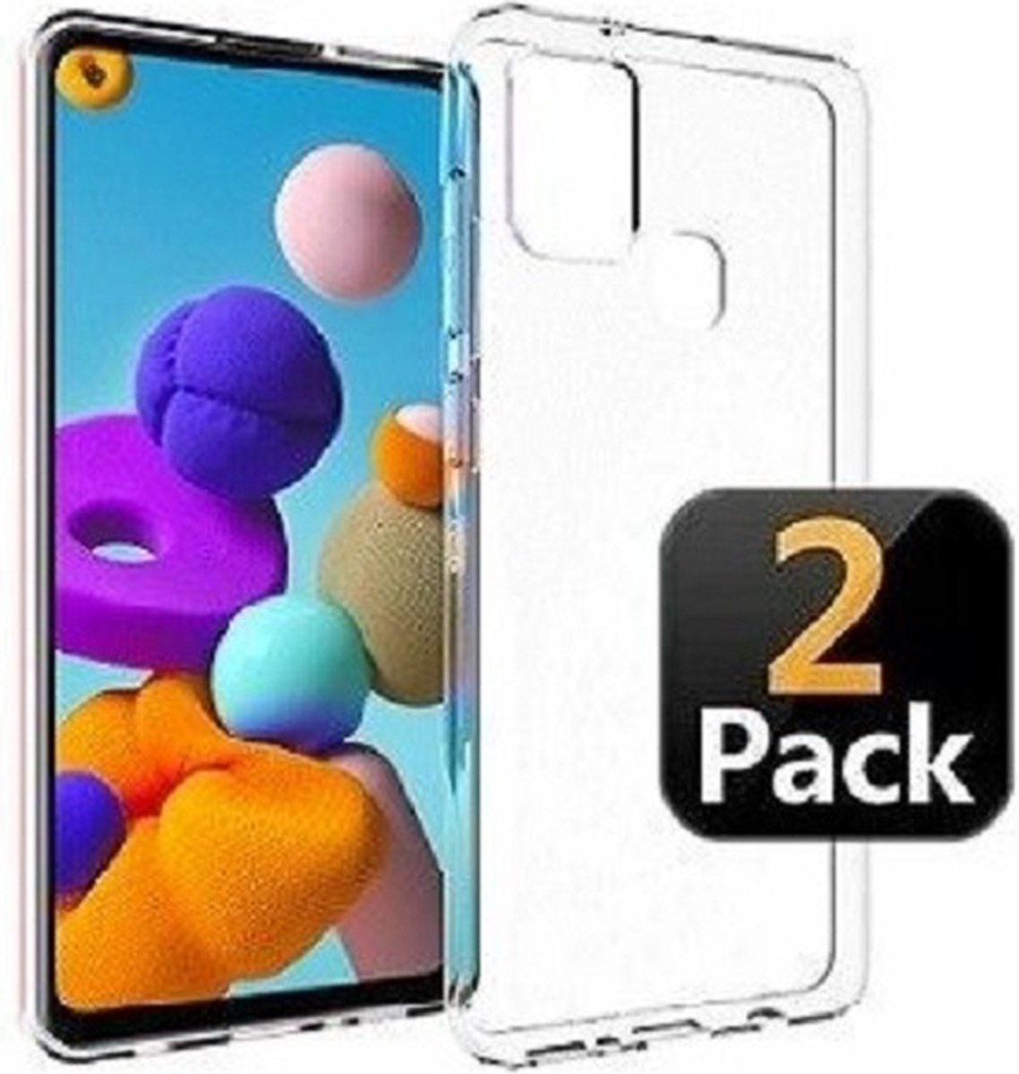 Samsung A21s Hoesje TPU Siliconen Transparant 2x