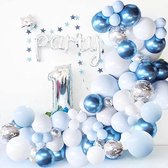 Arche de Ballons - Blauw Blanc - Bébé Shower - Anniversaire - Décoration de Fête
