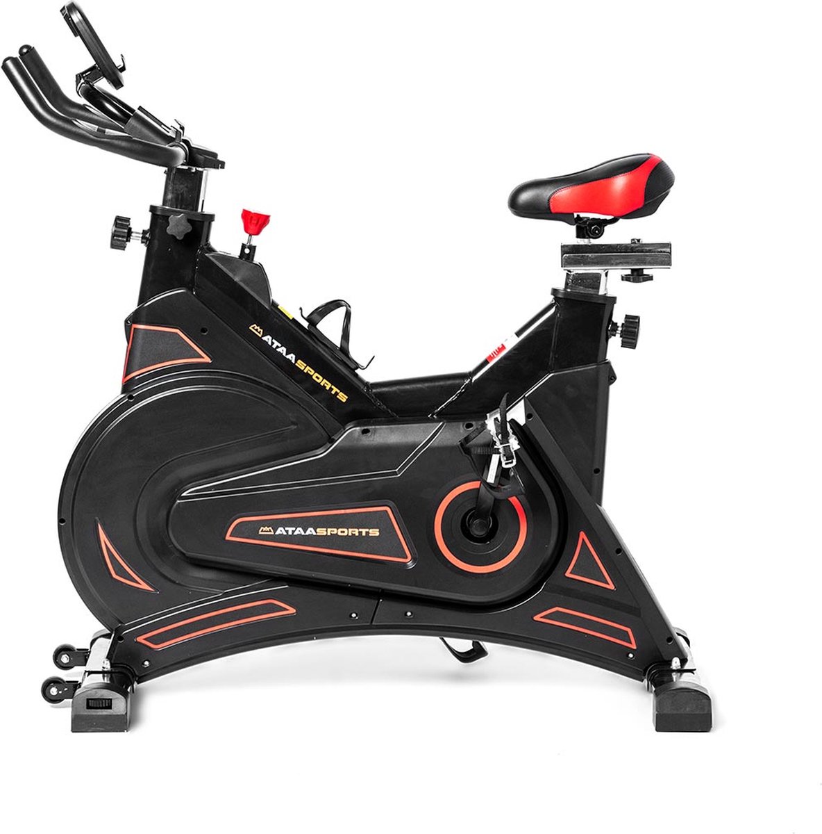Ataa Sport Home Trainer - ﻿Spinning Bike - Voor Thuis - LCD scherm - Hartslagmeter - Cardio - Zwart - 19x56x114 cm