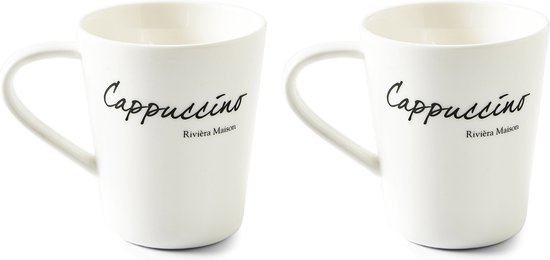 Onderdrukken Mediaan lunch Riviera Maison Classic Cappuccino Mug - Cappuccino Kopjes - Porselein  Mokken set van 2... | bol.com