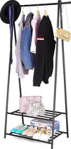 MIRA Home - Kledingrek - Kledingstang - Metaal - Zwart - 64x41x155