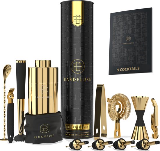 Cocktail Set van BarDeluxe® - 12-Delige Gouden Cocktailset