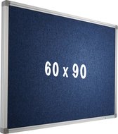 Prikbord Camira stof PRO - Aluminium frame - Eenvoudige montage - Punaises - Blauw - Prikborden - 60x90cm