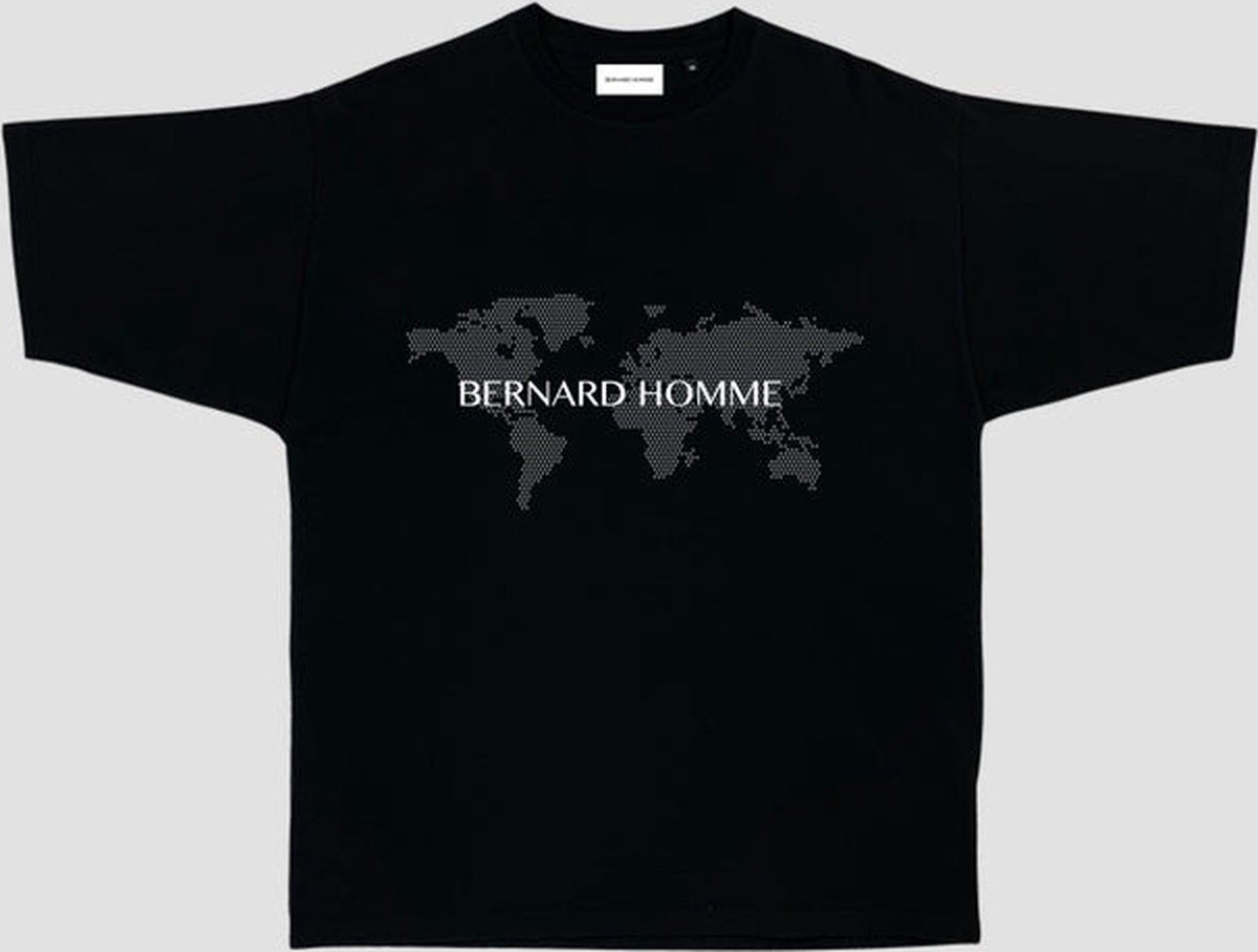 Bernard Homme - Worldwide T-shirt - Zwart - Oversized - M