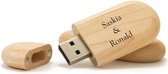 Ovaal hout usb stick bedrukken 128GB 3.0