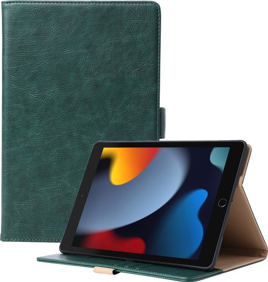 Luxe iPad 2020 Hoes - iPad 8e Generatie Hoes - iPad 10.2 Hoes - Leer -  Groen - iPad 8... | bol.com