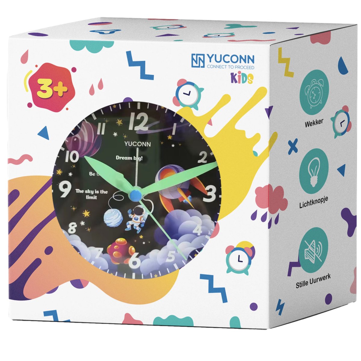 YUCONN Réveil pour enfant Licorne - Analogique avec bouton lumineux - Glow  in the Dark