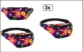 3x Heup tasje Flower power beat - beatles rond 70s and 80s disco peace flower power happy together toppers