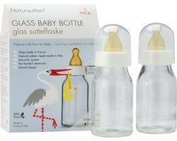 Natursutten - glazen drinkflessen - 110 ml - 2 stuks