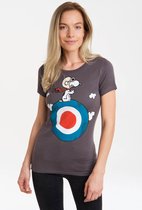 Logoshirt Vrouwen T-shirt Snoopy - Peanuts - Snoopy Target - Shirt met ronde hals van Logoshirt - lavendel