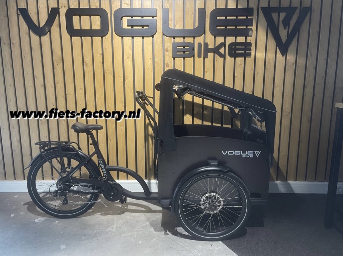 Vogue Journey Bakfiets Elektrisch Driewieler Zwart Bruin