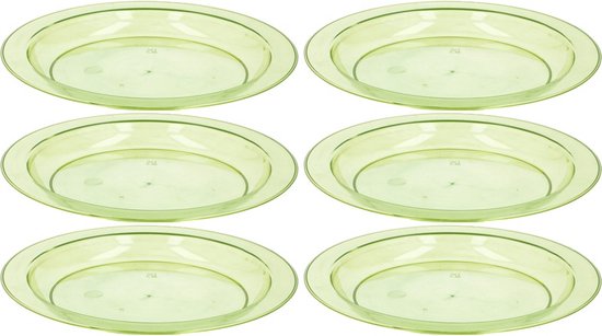 6x Groen plastic borden/bordjes 20 cm - Kunststof servies - Koken en  tafelen -... | bol.com