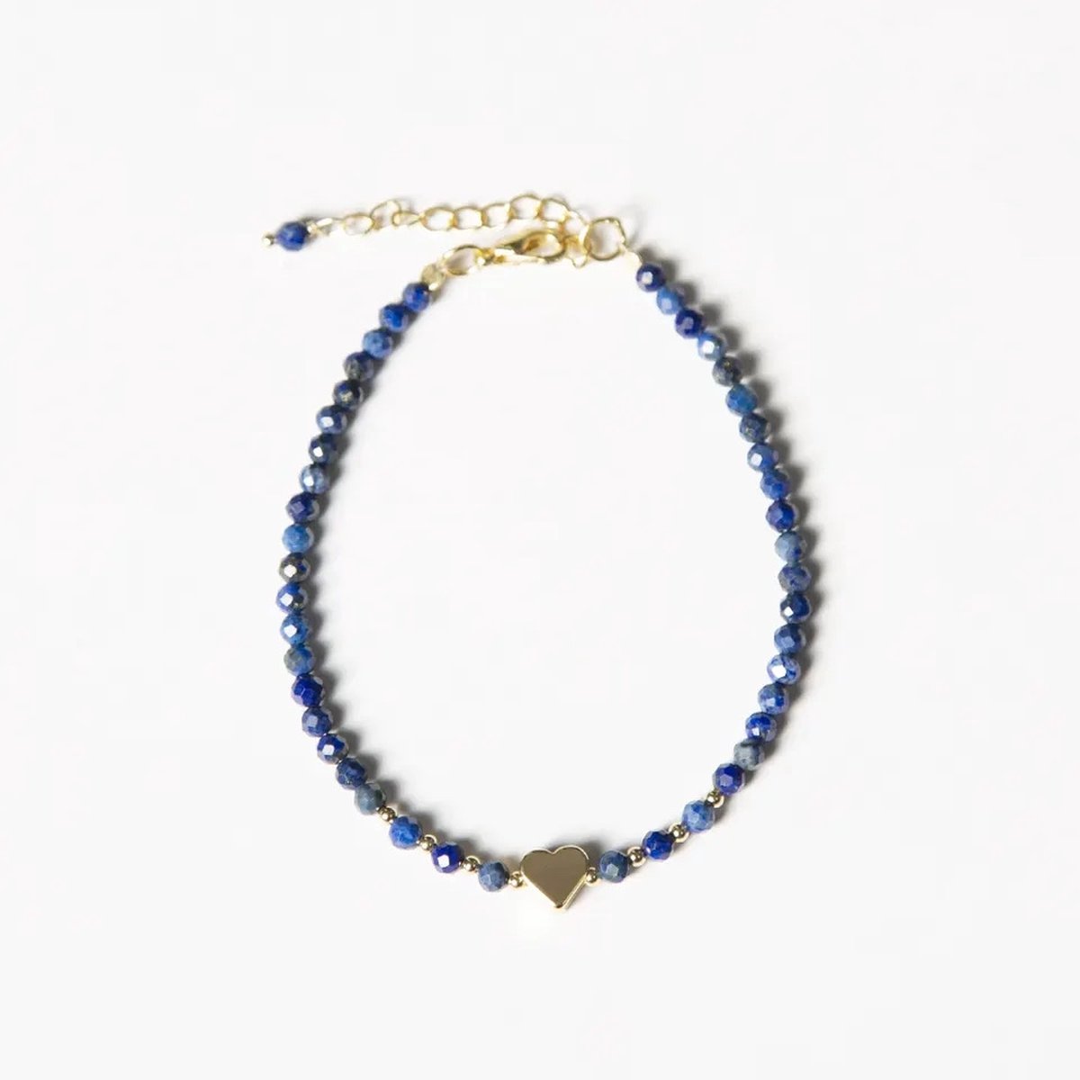 Dear Lune - Bracelet Lapis - Armband - Edelstenen - Kralen - Hartje - Valentijns - Moederdag - Cadeautip