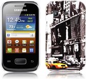 Cadorabo Hoesje geschikt voor Samsung Galaxy POCKET met NEW YORK CAB opdruk - Hard Case Cover beschermhoes in trendy design