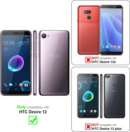 Coque Cadorabo pour HTC Desire 12 en NOIR NOIR - Coque de protection au design rabattable avec fermeture magnétique