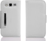 Cadorabo Hoesje geschikt voor Samsung Galaxy S3 / S3 NEO in WIT - BRUIN - Slank design beschermhoes met kaartvakje en magneetsluiting Book Case Cover Etui
