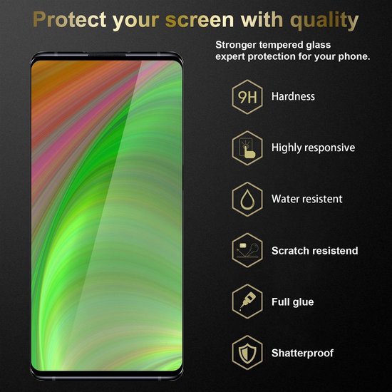 Protecteur d'écran Cadorabo pour Vivo NEX 3 Film d'armure plein écran Film de protection en TRANSPARENT avec NOIR - Verre de protection d'écran trempé (trempé) de dureté 9H avec 3D Touch