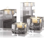 cosy-ycy hoge kwaliteit K9 kristallen kandelaar kandelaar theelichthouder kaarsen standaard beste decoratie voor bruiloft verjaardag kerstbar feest hoogte van 4 + 6 + 8 + 10 cm