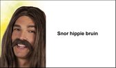 Snor Hippie heren bruin - 70s and 80s disco peace flower power happy together toppers
