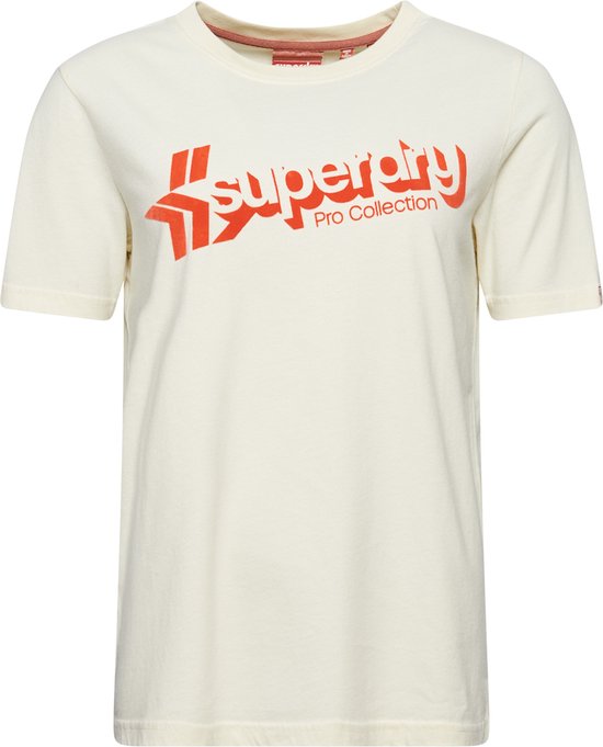 Superdry Vintage Shadow Tee Dames T-shirt - Crème - Maat S