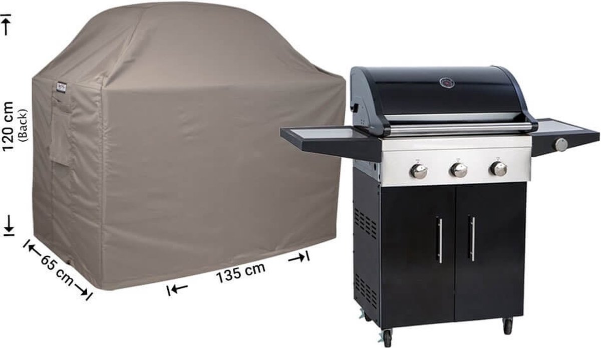 Raffles Covers BBQ hoes - 135 x 65 H: 120 cm - RBBQ135 - Waterdicht | Solution Dyed | UV-bestendig | Elastisch trekkoord | Airvents - Beschermhoes tuinmeubelen