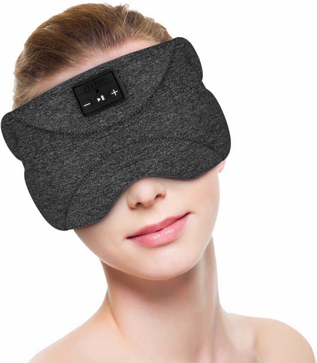 Premium Bluetooth Slaapmasker - 'White Noise' edition (limited) - 20 'ingebouwde' white noise geluiden (gebruik ook zonder Bluetooth/smartphone - 100% verduisterend - Ultraplatte 'spons speakers' (perfect voor zijslapers) - Koel en ademend materiaal — afbeelding 6