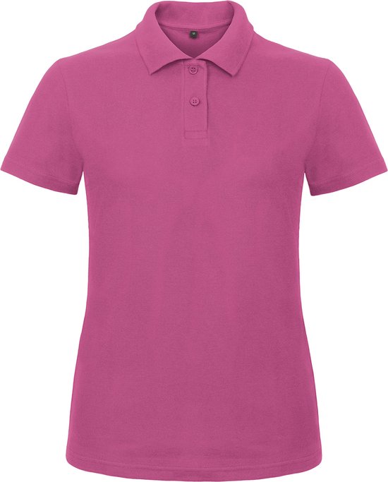 Dames Polo ID.001 Fuchsia Paars merk B&C maat XL
