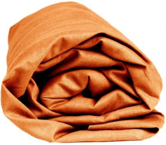 Sleepnight Hoeslaken - Flanel - (hoekhoogte 25 cm ) orange - B 90 x L 200 cm - 1-persoons - Geschikt voor Standaard Matras - 734095-B 90 x L 200 cm