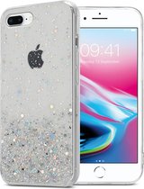 Cadorabo Hoesje voor Apple iPhone 7 PLUS / 7S PLUS / 8 PLUS in Transparant met Glitter - Beschermhoes van flexibel TPU silicone met fonkelende glitters Case Cover Etui