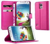 Cadorabo Hoesje voor Samsung Galaxy S5 / S5 NEO in KERSEN ROZE - Beschermhoes met magnetische sluiting, standfunctie en kaartvakje Book Case Cover Etui
