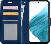 Hoes Geschikt voor Samsung A53 Hoesje Book Case Hoes Flip Cover Wallet Bookcase - Donkerblauw