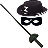 Ensemble de déguisement Faram Zorro - masque noir - chapeau - sabre pour enfants