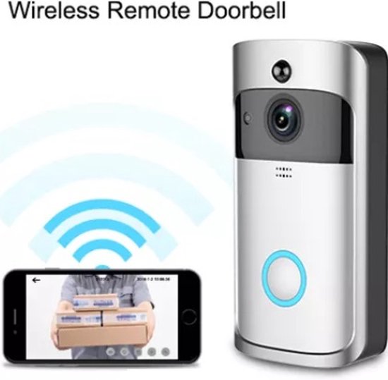 2023 Home video Smart WiFi video deurbel draadloze deurbel met camera intercom Wireless Ring Doorbell - kleur grijs van Merkloos — afbeelding 5