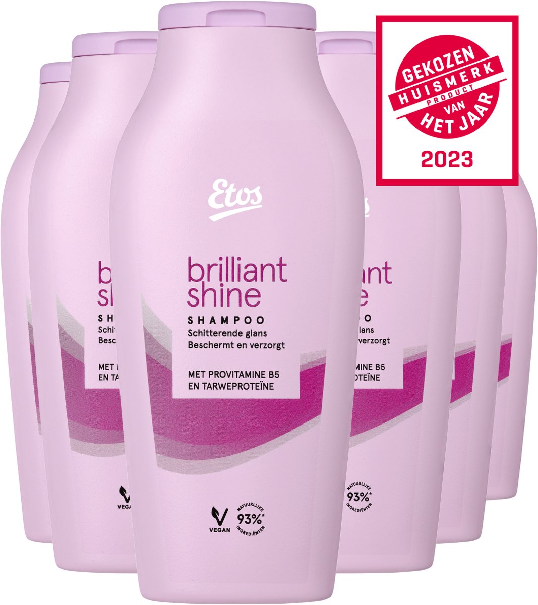 Etos Shampoo voordeelverpakking - Brilliant Shine - Vegan - 6 x 300ML