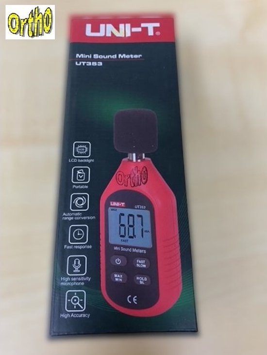 Ortho® - UNI-T Geluidsmeter - dB meter - Decibelmeter - Geluidssterktemeter - Geluidsniveaumeter - Digitaal - Ortho
