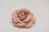 Kunstbloemen En Overige - Iced Rose Head W/clip Reims 10cm Peach