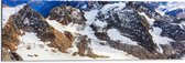 Dibond - Laag Sneeuw op Berglandschap - 90x30 cm Foto op Aluminium (Met Ophangsysteem)