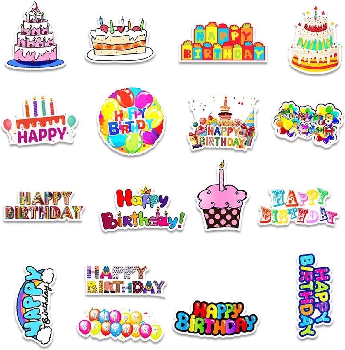 Verjaardag Stickers 50 Stuks | Birthday Stickers | Happy Birthday | Teksten | Feest | Scrapbook |Laptop Stickers | Stickers Kinderen | Stickers Volwassenen | Stickervellen | Plakstickers | Koffer Stickers | Stickers Bullet Journal | Planner Stickers — afbeelding 2