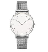 Kleijn Karoo - Zilverkleurig horloge met wit wijserplaat metalen band maat ⌀ 23 mm